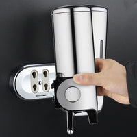 Stainless Steel Wall-Mounted Manual Soap Dispenser for Bathroom, Hotel, Shower Gel