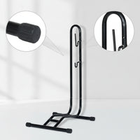 Upright Floor Bike Stand Vertical Freestanding Bike Rack Stable Two-Wheeler Repair Stand Space-Saving for Cyclists, Riders, Garage, Home Storage