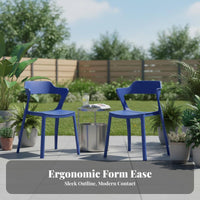Molded Plastic Side Chair Thickened and Sturdy Dining Seat Comfortable Backrest Stackable Design for Homeowners, Cafe, Classroom