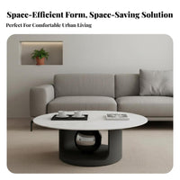 2 Pieces Minimalist design Nesting Coffee Table Set Light Luxury Round Nesting Table Set Modern Aesthetic Living Room Furnishing Stsingle Pattern Top for Apartment Dwellers, Homeowners, Students, Small Spaces, Lounge Area, Bedroom, Balcony