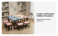 Kindergarten Drawing Table Versatile Kids Craft Table and Chair Set Easy to Clean Classroom Study Desk for Students, Tutoring Center, Playroom, Home