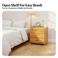 2-Drawer End Table With Drawers Nightstand Space-Saving for Guest Room, Students