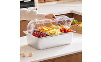 Transparent Hinged Lid Pastry Cover Particle-Resistant Buffet Display Cover Buffet Food Protector Dustproof Clear Food Pan Lid