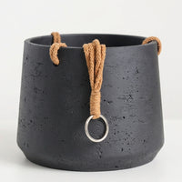 Plant Pots and Hanging Basket for Indoor Plant Pot, Round Cement Hanging Plant with Rope, Nordic Style Wall Planter, Balcony Planters for Fence