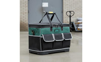 Canvas Tool Trolley Large Capacity Rolling Tool Bag Wear-Resistant for Electricians, DIY Enthusiasts, Home Repair, Construction Site