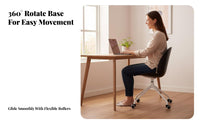 Armless Rolling Chair 360-Degree Swivel Molded Shell Task Chair Minimalist