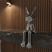 Rabbit Statue Ornament Desktop Decoration Metal Rabbit Decor Long-Lasting