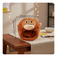 Photo Prop Monkey Head Hat PP Cotton Filled Soft Monkey Mask Cartoon Orangutan Head Cover for Party, Performance