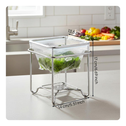 Countertop Trash Bag Holder Rust-Proof Stainless Steel Trash Bag Holder Non-Slip