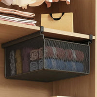 Wardrobe Mesh Storage Basket Space Saving Hanging Slide-out Drawer Multipurpose