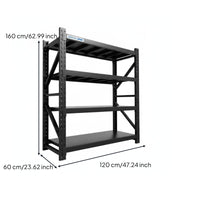 Multi-Layer Storage Rack Construction Heavy Duty Steel Shelf Easy Assembly Heavy Duty Metal Shelving for Balcony, Warehouse, Basement