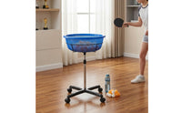 Large Capacity Table Tennis Collector with Wheels Mobile Table Tennis Ball Holder Cart Wheeled Table Tennis Ball Basket Rolling for Coaches, Trainers