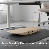 Dynamic Motion Standing Desk Balance Board Non-Slip Foot Massage Board Portable Wooden Stability Rocker Long-Lasting for Athletes, Gamers