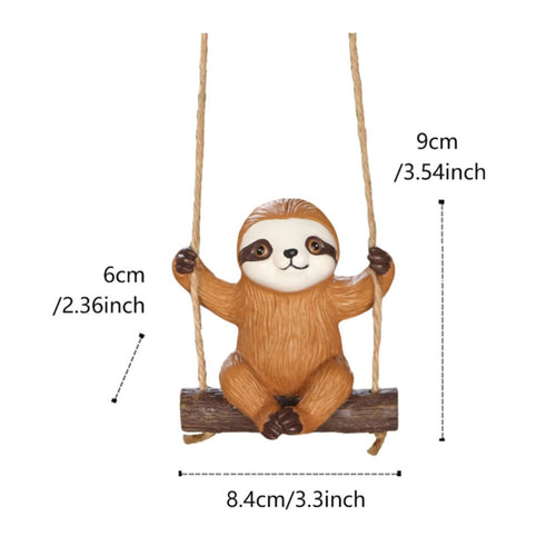 Resin Sloth Garden Hanger Easy to Hang Sloth on a Swing Ornament for Tree Branch