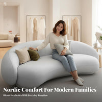 Curved sectional Sofa Nordic Inspired Curved Settee Minimalist design Living Room Furniture for Homeowners, Families, Lounge Area, Small Spaces, Bedroom