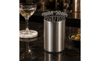 Stainless Steel Pick Holder Set Silver Steel Surface Pick Set Long Slender Tableware for Bar Use