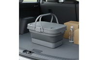 Large Capacity Foldable Picnic Basket with Table Lid Built-in Cup Holders Car Trunk Organizer Outdoor Gear