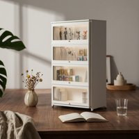 Glass Door Collectible Case debris-shieldedproof Display Cabinet Adjustable Shelves Lockable for Collectors, Study
