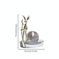 Rabbit Statue with Crystal Base Modern Rabbit Figurine Minimalist for Art Lovers