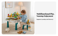 Kids Construction Brick Table Construction Brick Play Table Educational Toy for Young Children, Preschoolers, Playroom, Bedroom, Living Room