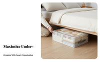 Flat Storage container with casters Stackable Underbed Container Wheeled Design