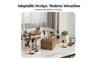 Rotating Multi-Compartment organizer Large Capacity Makeup Brush Container for Women