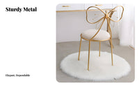 looprear Chair Plush Texture plush Armless Chair with loop Pillow golden-hued Legs