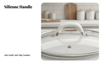 Universal Glass Pot Lid Anti-Scald Handle Universal Pan Lid Steam Vent Replacement Cookware Cover for Kitchen