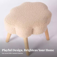 Upholstered Low Bench hardwood Wood Frame Small Stool firm-density Filling