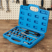 11 Pieces Precision Cutting Fuel Injector Seat Reamer Wear Resistant Fuel Injector Seat Cleaning Kit Sturdy Steel for Mechanics