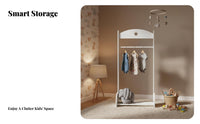 children's Costume Rack Rack Cute Design Children's Accessible Wardrobe Stable Frame Space-Saving for Playroom, Nursery