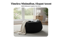 Large Round Upholstered Footrest Nordic Design Pebble-Shaped Pouf Modern Design Plush Feel for Adults, Interior Designers