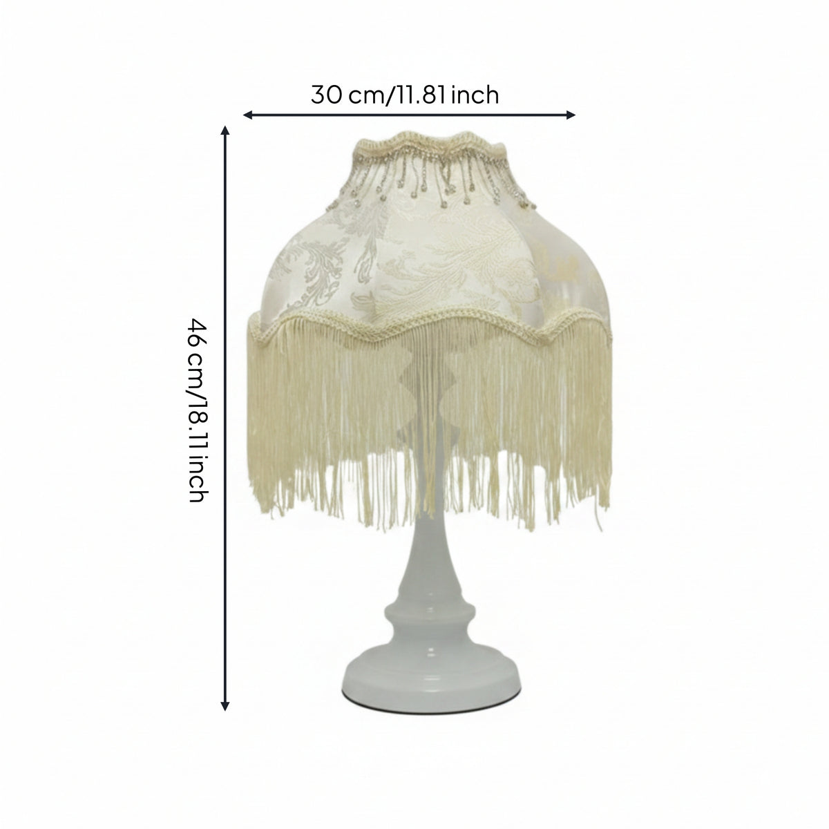 Table Lamp with Textile Shade Decorative Bedside Table Lamp Floral Warm for Bedroom, Reading Corner
