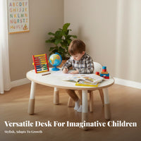 Sturdy Adjustable Peanut Table Set Rounded Edges Height Adjustable Activity Table Ergonomic Design Kids Study Desk and Chair Wipe-Clean Surface for Toddlers, Preschoolers, Kindergarten, Playroom, Nursery, Classroom