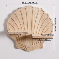 Fir Wood Wall Planter Holder Space-Saving Boho Shell Decor Shelf Easy to Install Shell Wall Shelf for Home