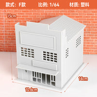 4-Piece 1:150 Scale Building Model Kit for Sand Table Scenes