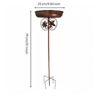 Metal Bird Bath Outdoor Garden Decor Decorative for Patio