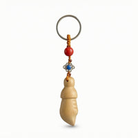 Keyring with Wooden Pendant Hand-Carved Acorn Pendant Cute for Car Keys, Handbag