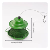 Hanging Bird Feeder Weather-Resistant Metal Mesh Bird Feeder Sheltering Roof Wildlife Supply for Gardeners, Yard