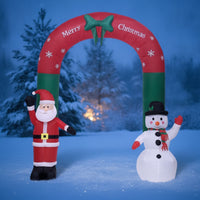 Christmas Archway with Santa and Snowman Outdoor Santa and Snowman Archway Inflatable Christmas Arch Lightweight Oversized