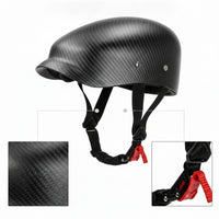 Motorcycle Half Helmet Retro Half Motorcycle Helmet Carbon Fiber Pattern Quick-Release for Motorcyclists, Motorcycling