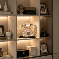 Italian Light Luxury Crystal and Metal Vintage Telephone Decorative Craft