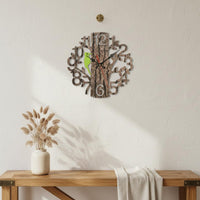 Wood Bird Wall Timepiece Accurate Time Noiseless Decorative Timepiece