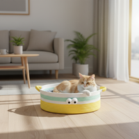 Hand-Woven Rattan Cat Bed with Cushion - Summer Cool Pet Hammock for Cats
