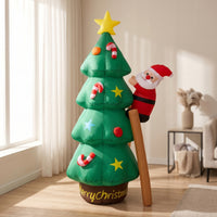 Inflate Inflatable Christmas Tree with Santa Giant Inflatable Christmas Tree Built-in Fan Outdoor Decoration Quick Inflation for Homeowners, Families, Yard, Lawn, Garden, Porch
