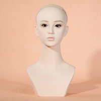 Mannequin Head with Shoulders Realistic Female Mannequin Head Defined Facial Features Display Bust with Shoulders for Cosplayers, Storefronts