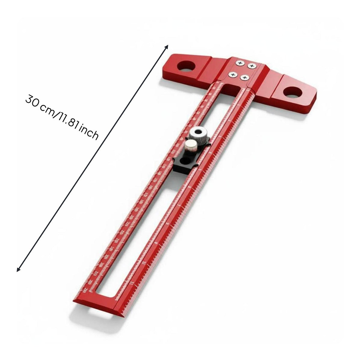 T-Square Ruler Etched Scale Woodworking Marking Gauge Hole Guide