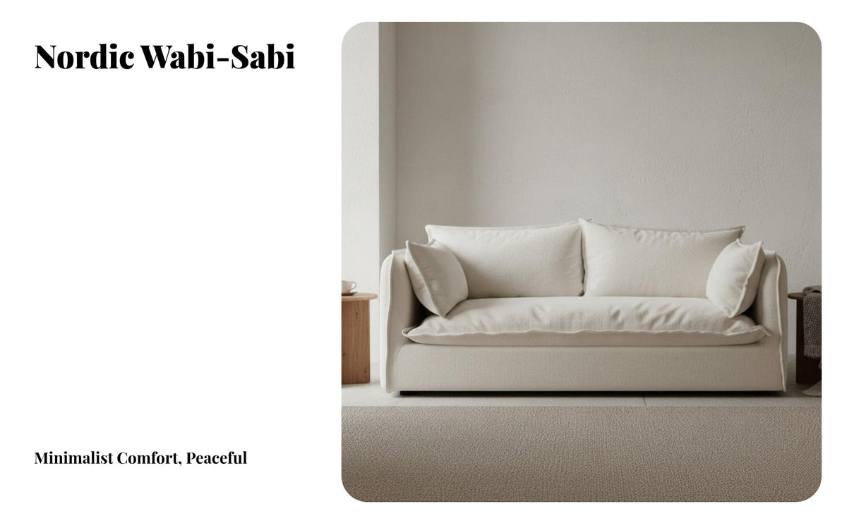 Removable and launderable Cover Two-Seater Fabric Settee Wabi-Sabi design 2-Seater Loveseat Minimalist Design Sofa Comfortable paddings for Small Apartment Dwellers, Guesthouse managers, Living Room, Bedroom, Reception Area, off-whiteice