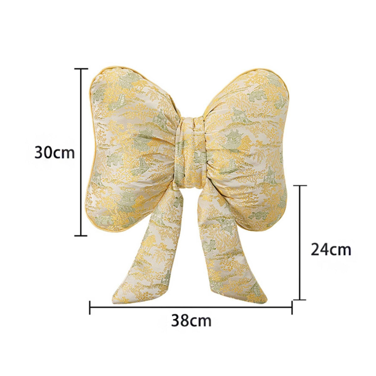Bow Shaped Pillow Jacquard Bow Pillow Gathered Knot for Office Seat
