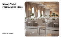 Silver Chiavari Chair Bamboodesign Frame Banquet Seating Electroplated Finish Lightweight for Restaurant Owners, Special Events